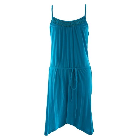 VELVET by Graham & Spencer Women's Eyelet Trim Tank Dress Small Cerulean