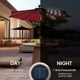 thumbnail image 4 of Outsunny 10ft Outdoor Cantilever Umbrella with Solar Lights Wine Red, 4 of 10