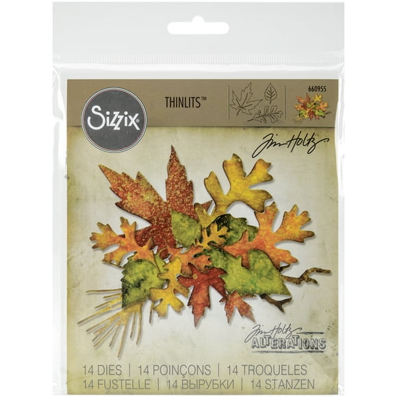 Sizzix Thinlits Dies 14/Pkg By Tim Holtz-Fall Foliage