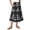 Black, variant on Unir Women Symmetrical Ethnic Floral Print Multi-Tiered Flow Four Way Stretch Midi Skirt Drawstring Ruffle Waist Casual Side Pocket Long Bottom 1PC S-XXL Plus Size Friendly