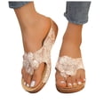 thumbnail image 3 of Bmisegm Women Sandals New Pattern Fashion Flower Decoration Flip Flop Wedge Comfortable and Lightweight Non Slip Summer Casual Shoes Sandals Women Summer Pink 7, 3 of 9
