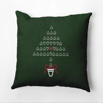 16" x 16" Simply Daisy Hearty Holidays Christmas Polyester Accent Pillow, Dark Green (1 Count)