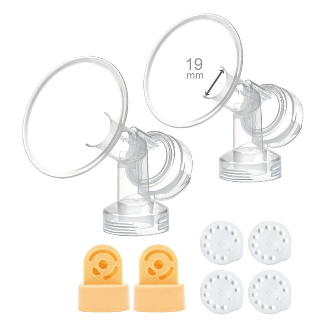Protector de pecho Maymom de 19 mm, 2 unidades, pequeño, con válvula Medela