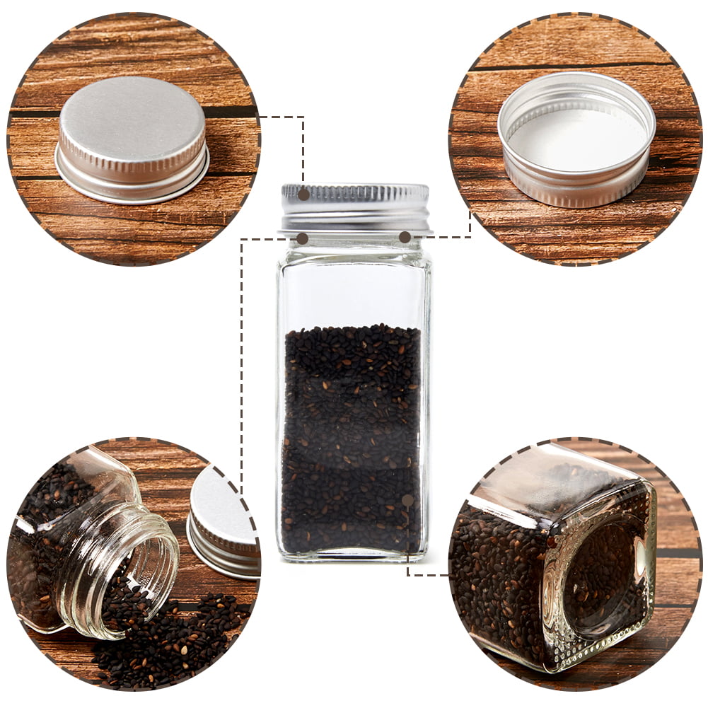  EZOWare 20pc Spice Jars, 5oz Bottle Clear Glass Canister Set  with Cork Lid, Round Decorative Reusable Vial Storage Containers for Herbs,  Teas, Seasonings, Party Favors, Candy (150ml) : Home & Kitchen