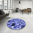 thumbnail image 4 of Ahgly Company Machine Washable Indoor Square Transitional Sky Blue Area Rugs, 7' Square, 4 of 7