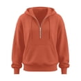 thumbnail image 7 of Weikingp Zip Up Hoodie Women Cute Hoodies Y2k Plain Zip Up Hoodie Cotton Zip Up Hoodie Womens Quarter Zip Pullover Oversized Hoodies Fall Sweatshirts for Women Cute Zip Up Hoodie Orange S, 7 of 7