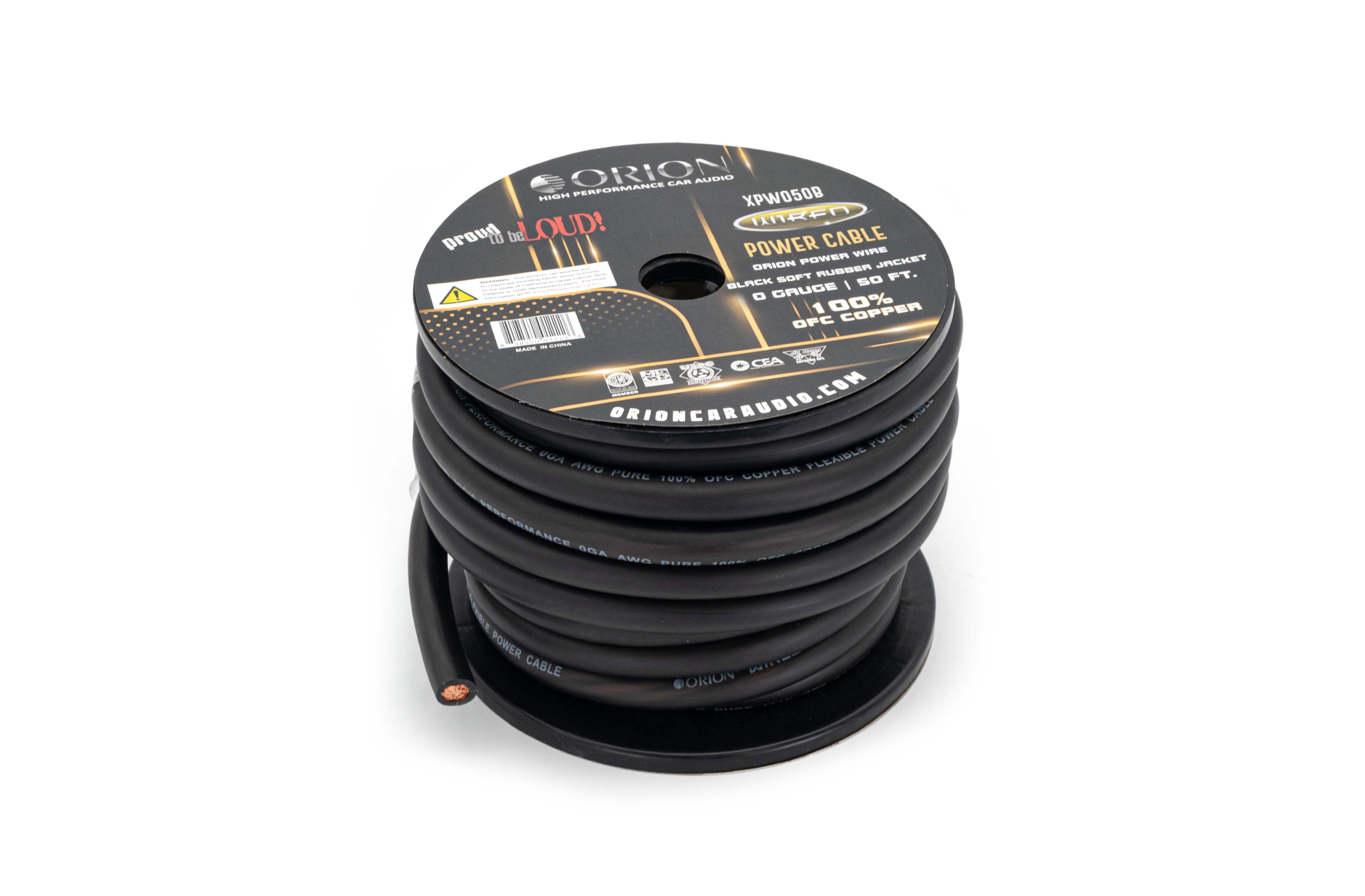 Orion XTR 100% Copper Wire 0 Gauge 50 ft Frost