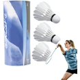thumbnail image 1 of Shuttlecocks Badminton - Badminton Ball High Speed,Badminton Ball Feather | Beach Racket Games High Speed Badminton,Professional High Stability White Shuttle For Beach Racket Games for Youth Players, 1 of 9