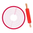thumbnail image 3 of GROWTH TANK Rolling Pin and Baking Pastry Mat Set DIY Rollers for Cookie Home 30x4cm Wooden handle, 3 of 9