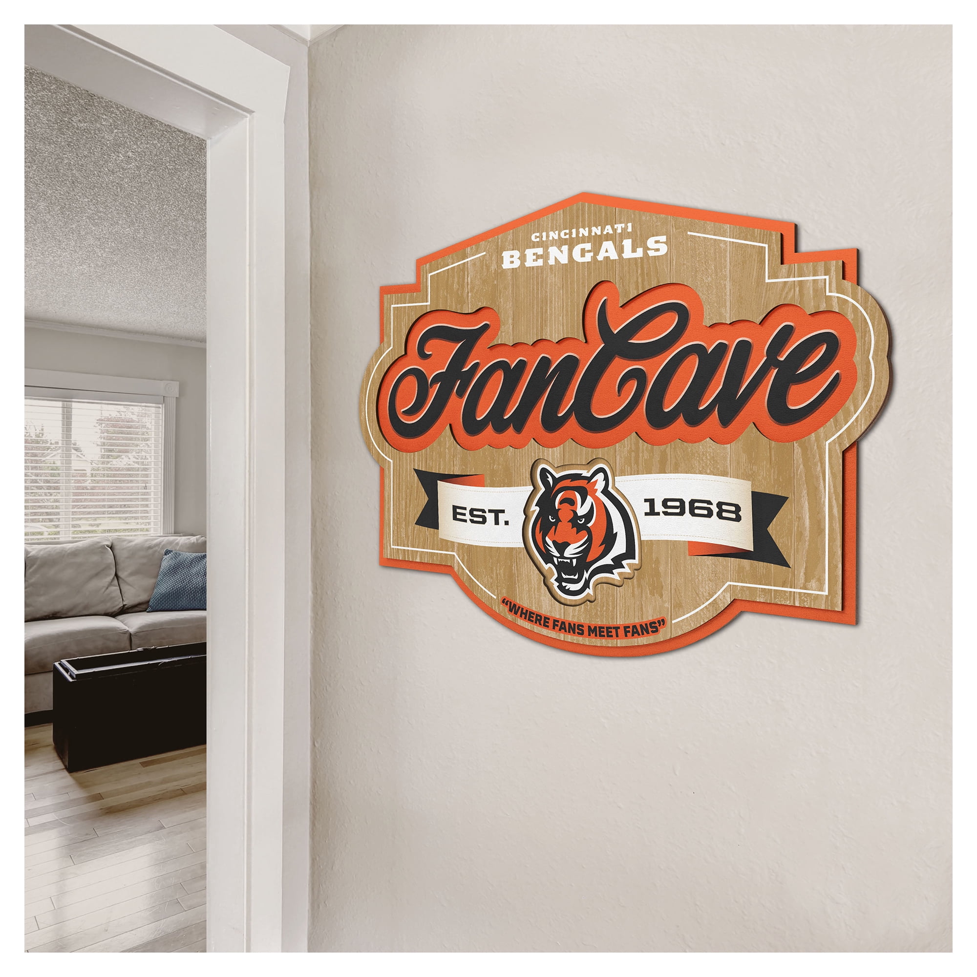 IDNA Cincinnati Bengals 12.5" x 17" Fan Cave Sign