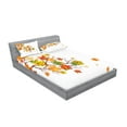 thumbnail image 2 of Ambesonne Fall Fitted Sheet & Pillow Sham Set, Autumn Foliage Maple Leaf, Queen, Yellow Orange, 2 of 2