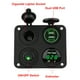thumbnail image 3 of 4 en 1 Cargador de coche Panel de Interruptores, 4 Gang ON/OFF Interruptor de palanca Dual USB Cargador de mechero Toma Voltímetro Digital para 12-24V Coche Barco Marina(luz verde), 3 of 5