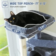 PAWZ Road 69 Cat Tree for Indoor Cats Multi-Level Cat Condo with Large Hammock Perch and 5 Scratching Posts, Dark Gray