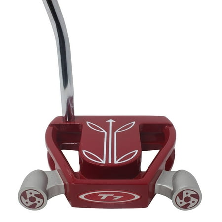T7 Twin Engine Red Mallet Golf Putter Right Handed with Alignment Line Up Hand Tool 35 Inches Men's Standard Length Perfect for Lining up Your