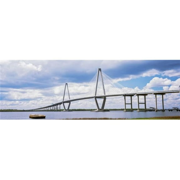Panoramic Images PPI151855L Bridge Across A River Arthur Ravenel Jr. Bridge Cooper River Charleston South Carolina USA Poster Print, 36 x 12