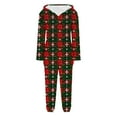 thumbnail image 6 of Frostluinai Ugly Christmas Fuzzy Fleece Onesies Pajamas Women Zipper Hooded Warm Sherpa Jumpsuit Sleepwear Xmas Graphic Playsuit Loungewear, 6 of 6