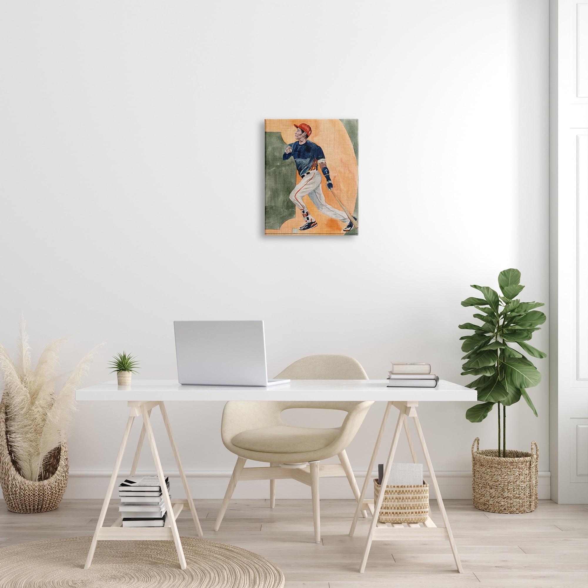 Stupell Industries Baseball Player Sports Painting Sports Painting Gallery Wrapped Canvas Print Wall Art