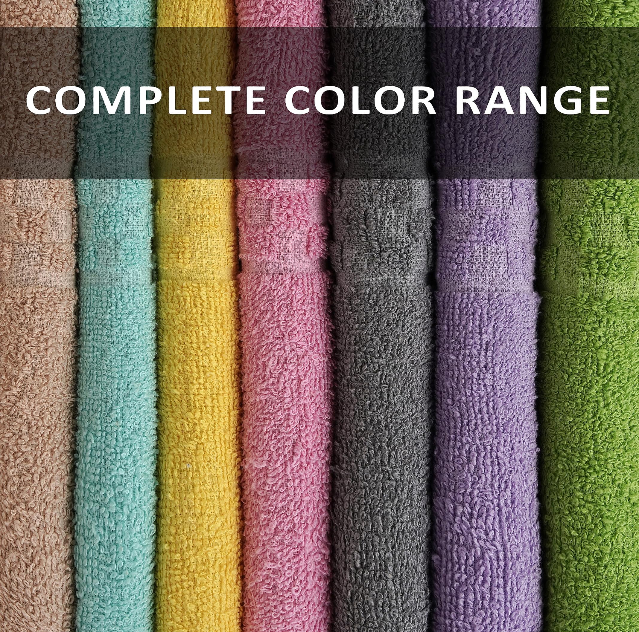Zuperia 7-Pack Large Bath Towels, 30x54 Soft Cotton, Absorbent, Multicolor for Spa, Gym & Bathroom