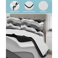 thumbnail image 4 of Grey Ombre Twin Size Down Alternative Comforter, Lightweight Comforter Quilt Bedding Set with Pillow Shams Modern Geometric Moire Abstract Art All Seasons Bed Comforter Duvet Insert 68"x86", 4 of 7