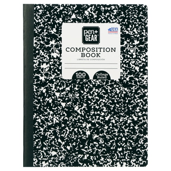 Pen+Gear College Ruled Composition Book Value Pack, Black and White, 100 Sheets, 30 Count