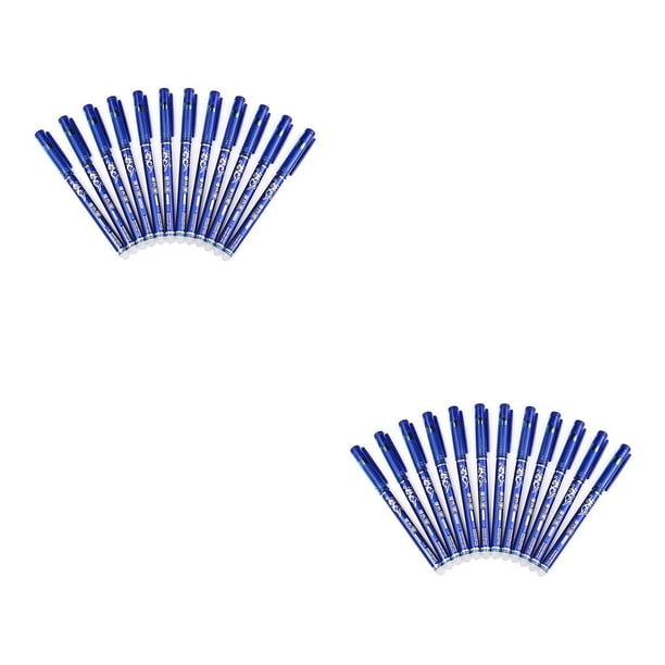 Seitruly 12 Uds. Bolígrafo borrable de 0,5mm mango lavable 0,5mm tinta azul y negra pluma borrable varilla de recambio escuela Oficina escritura Type1 NO1