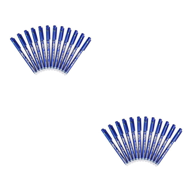 Methold 12 Uds. Bolígrafo borrable de 0,5mm mango lavable 0,5mm tinta azul y negra pluma borrable varilla de recambio escuela Oficina Type1 NO1