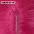 thumbnail image 5 of RightOn Hot Pink Wig for Women Short Curly Wig Hot Pink Wig with Bangs Rose Red Wig Synthetic Wigs with Wig Cap, 5 of 8