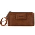 thumbnail image 3 of Wrangler Minimalist Wristlet Wallet with Phone Slot & RFID Protection & Smooth Zipper, Brown, 3 of 8
