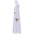 thumbnail image 3 of Women's Princess Leia Long Hooded Dress Leia Outfits White Robe with Belt, 3 of 7