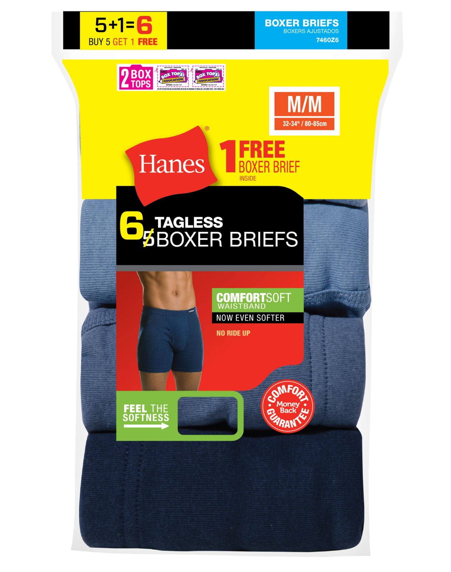 Hanes Men`s TAGLESS Boxer Briefs with ComfortSoft Waistband, L