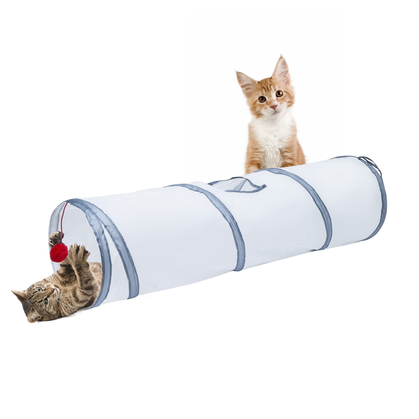 Sheldamy 2-Way Cat Tunnel - Collapsible Play Tunnel With Play Ball For Indoor Cats & Kittens (Rainbow) - View #10
