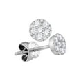 thumbnail image 3 of 18kt White Gold Womens Round Diamond Circle Cluster Dangle Earrings 1-1/2 Cttw, 3 of 3