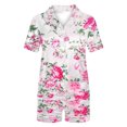 thumbnail image 5 of Simua Button Dowm Pajamas for Women, Women's Fashionable Print Short Sleeved Lapel Shirts with Shorts Summer Soft Home Wear Set, Size S-XXL, 5 of 6