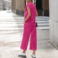 thumbnail image 5 of SUNBS Lounge Sets for Women 2 Piece Outfit Sets Cap Sleeve Henley Shirt and Pants Sweatsuit Womens Matching Sets, 5 of 9