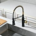 thumbnail image 5 of SUMERAIN Kitchen Faucet with Pull Down Sprayer Single Hole Spring Faucet for Kitchen Sink with 3-Function Sprayer, Black and Gold, 5 of 11