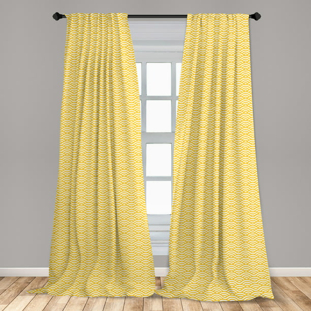 Yellow Curtains 2 Panels Set Sea Ocean, White And Yellow Curtains