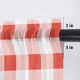 thumbnail image 5 of Orange Red Checkered Valance Curtains for Kitchen/Living Room/Bathroom/Bedroom Window, Rod Pocket Small Topper Half Short Window Curtains Voile Sheer Scarf, Farmhouse Buffalo Plaid 54"x18", 5 of 8