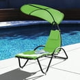 thumbnail image 2 of Hanging Chaise Lounger Chair Patio Porch Arc Swing Hammock Chair Canopy Outdoor [Green], 2 of 8