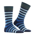 thumbnail image 2 of Burlington Calcetines de hombre - Blackpool, algodón, rayas, logotipo, talla única Azul oscuro/azul claro, 2 of 4