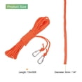 thumbnail image 2 of Unique Bargains Hollow Braided Polypropylene Anchor Rope with Hook, 1/4 Inch 50ft Nylon Floating Line, Orange, 2 of 5