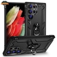 thumbnail image 2 of For Samsung Galaxy A36 Shockproof Hybrid Dual Layer PC + TPU with Metal Ring Kickstand Heavy Duty Armor Shell Phone Case Cover by Xpression, Black, 2 of 9
