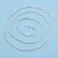 thumbnail image 5 of K-KED 990 Pure Silver Necklace Handmade Silver Cuboid Cable Link Chain 2.5mm/3mm/5mm-28inch-3.5mm, 5 of 6