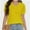 Yellow, variant on Womens Casual Cropped T Shirts V Neck Swiss Dot Puff Sleeve Crop Tops Summer Loose Basic Tees Tshirts