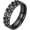 black, variant on Titanium Steel Ring with Cubic Zirconia Unisex Checkerboard Pattern Stackable Band Modern Geometric Jewelry Gift for Couple