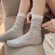 thumbnail image 4 of Nvzi Calcetines de mujer de media caña con doble canalé, 3 pares de calcetines casuales cálidos de color gris oscuro, talla única, gruesos, de cuello redondo, adecuados para el invierno., 4 of 5