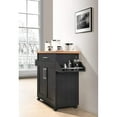 thumbnail image 4 of Hodedah Wheeled Kitchen Island with Spice Rack and Towel Holder, Black/Beech, 4 of 5