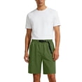 thumbnail image 6 of YFNNUP Cargo Shorts for Men Big and Tall Elastic Waist Trouser with Belt Quick Dry Hiking Pant Summer Camping Drawstring Pants Army Green L, 6 of 10