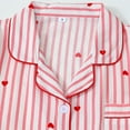 thumbnail image 6 of CHUMUD Womens 2 Piece Pajama Sets Short Sleeve Tops and Shorts Heart Striped Sleepwear Button Down Casual Nightwear Pjs Lounge Set, 6 of 8