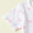 thumbnail image 7 of Xyant Toddler Baby Girl Summer Clothes Floral Outfits Infant Spring Waffle Short Sleeve Shirt Tops Cute Shorts Set (White,2-3 Years), 7 of 7