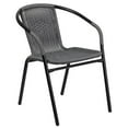 thumbnail image 3 of Pemberly Row Stackable Rattan Curved Back Dining Arm Chair in Gray (Set of 2), 3 of 10